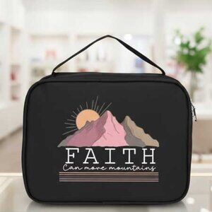 Ladies Black Faith Can Move Mountains Bible Book Case